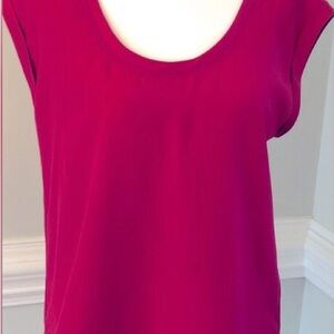 J. Crew Red Capped Sleeve Relaxed Blouse